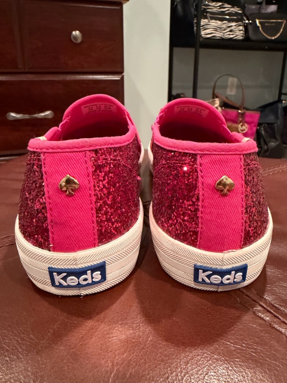 Keds x Kate Spade Pink Glitter Slip-On Women's Sneakers - Picture 2 of 6